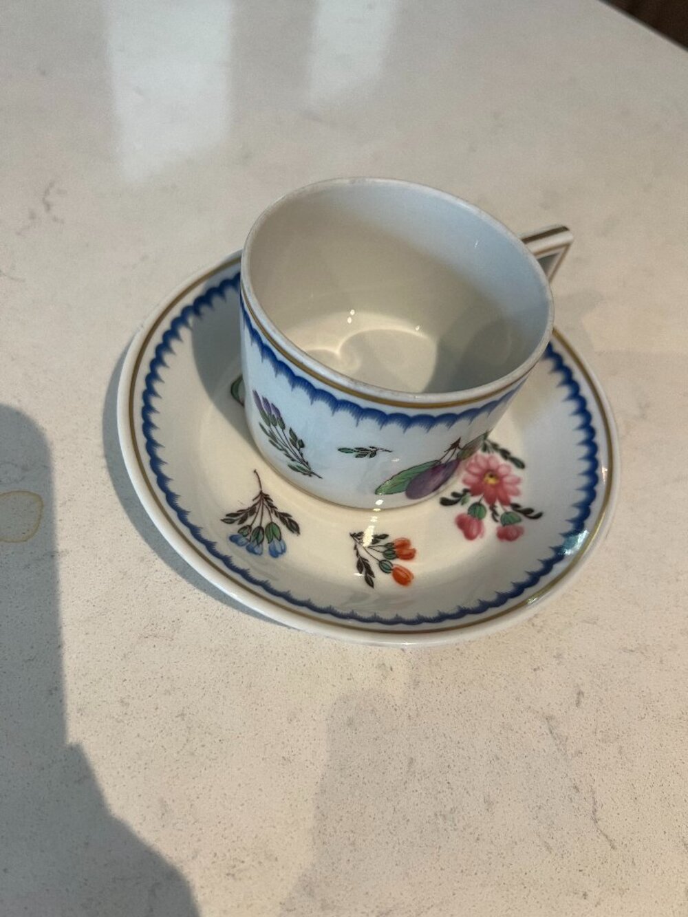 RICHARD GINORI ITALIAN FRUITS CUP AND SAUCER